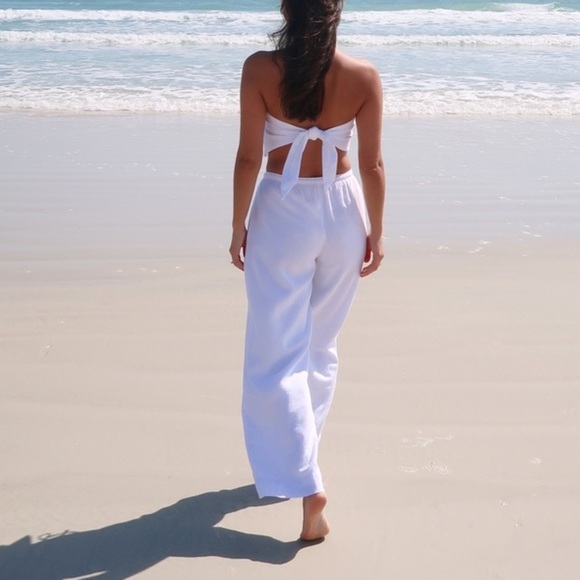 Abercrombie & Fitch Pants - NWT Abercrombie and Fitch White Linen Blend Pull On Pants